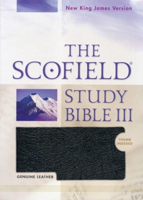Bible: NKJV Scofield Study Bible III, Black Genuine Leather, Thumb Indexed 474RRL 275365
