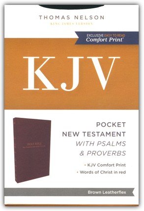Bible: KJV Pocket New Testament with Psalms and Proverbs, Brown leatherflex 701053 - Image 5